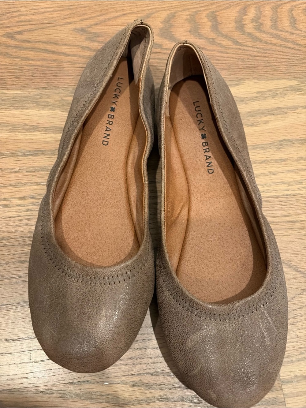 Lucky Brand Neutral Taupe Ballet Flats